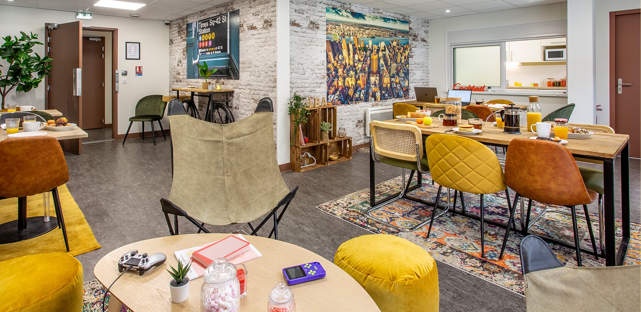 Salle de vie commune de notre résidence étudiante Campus Rousseau à Nantes