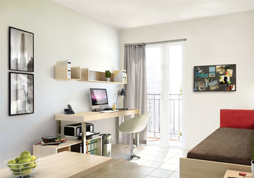 photo intérieur d'un appartement étudiant en location