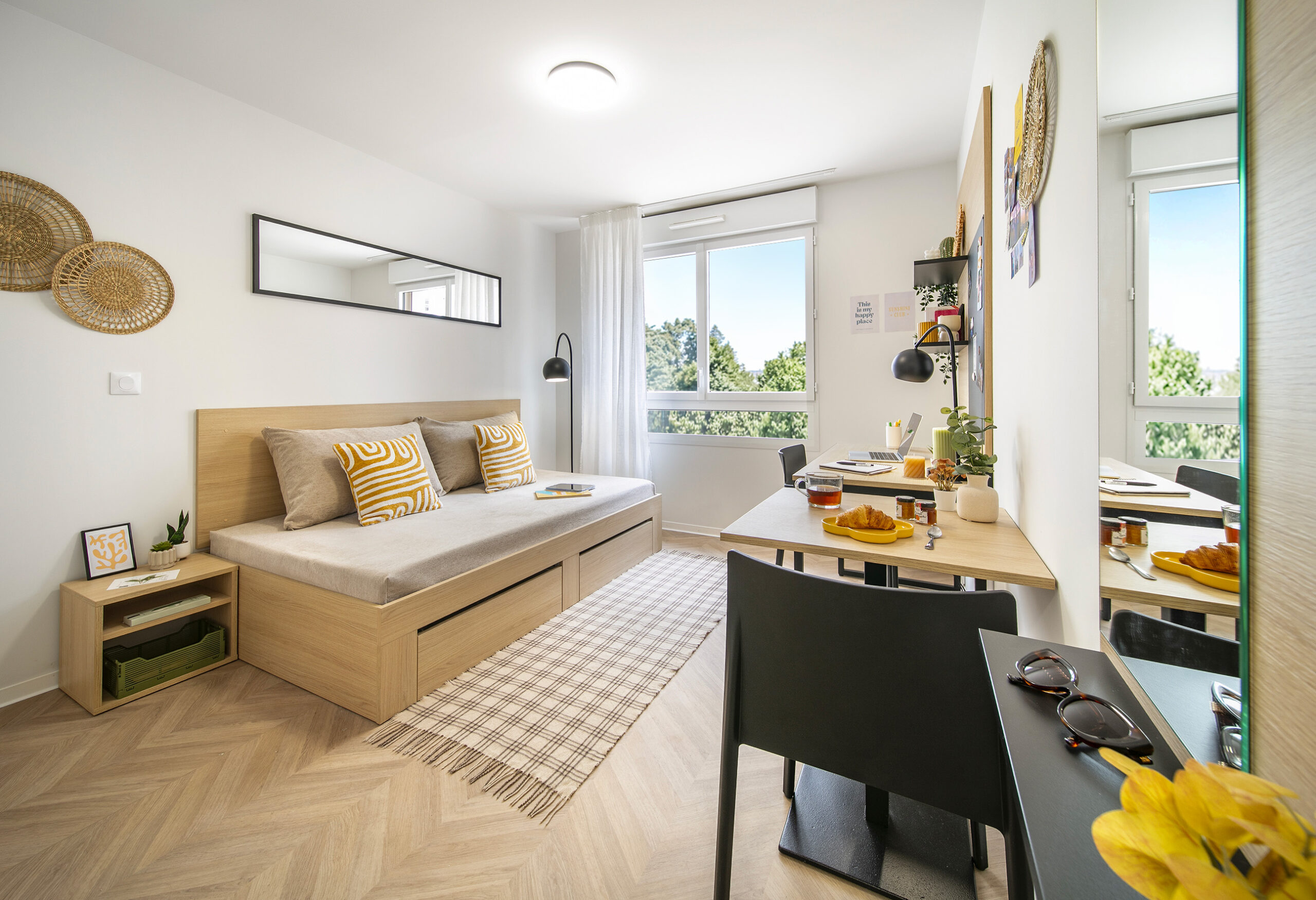 vue grand angle chambre résidence brazz'ile